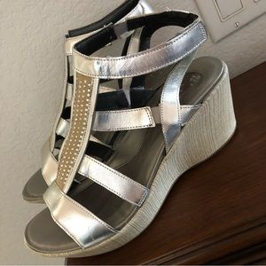 NAOT metallic stone adjustable sandal heel 10